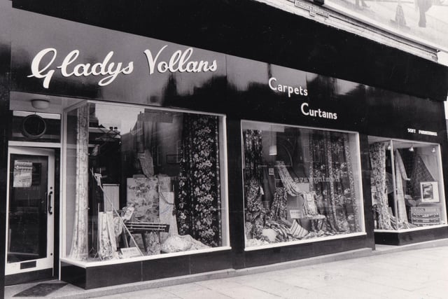 Curtain shop Gladys Vollans pictured in October 1983.