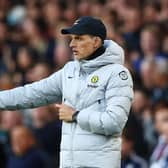 LEEDS, ENGLAND - MAY 11: Thomas Tuchel, Manager of Chelsea gestures during the Premier League match between Leeds United and Chelsea at Elland Road on May 11, 2022 in Leeds, England. (Photo by Clive Brunskill/Getty Images)