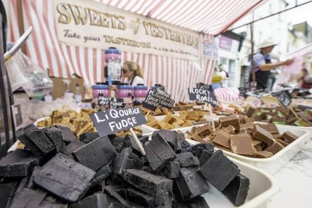 Pontefract Liquorice Festival. Sponsored by HARIBO, kids and grown-ups love this sweet-themed festival, celebrating Pontefract’s historic liquorice links.
