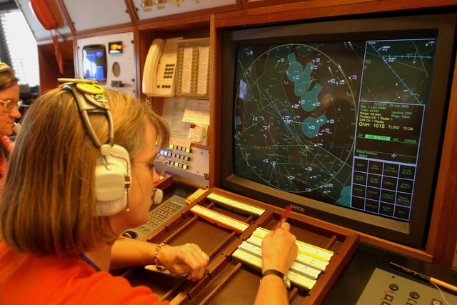 Your YEP went behind the scenes at Leeds Bradford Airport. Pictured is a view from the air traffic control radar room.