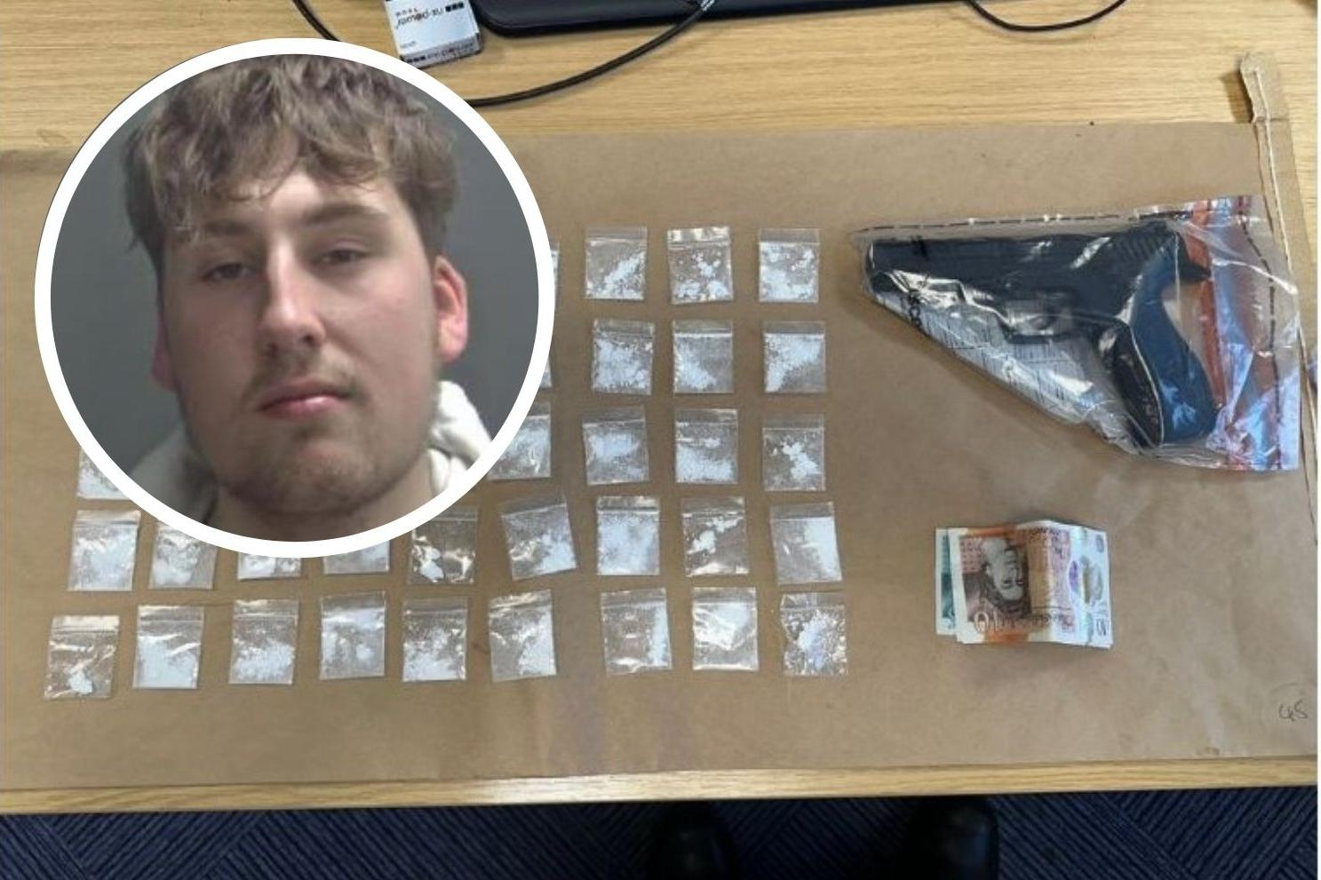 Drug dealer caught with imitation gun and cocaine after swearing at passing police car