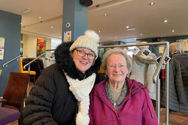 Kathleen Atkins, left, and Maureen Riley, right, are users of Pudsey Wellbeing Centre's warm space.