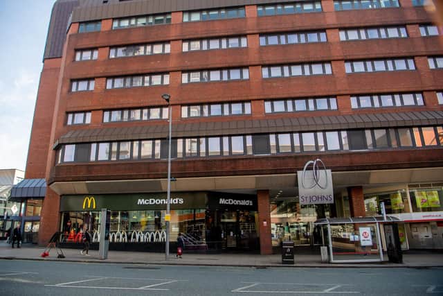 Police are investigating an assault outside the McDonald's in St John's Centre, Leeds (Photo: James Hardisty)