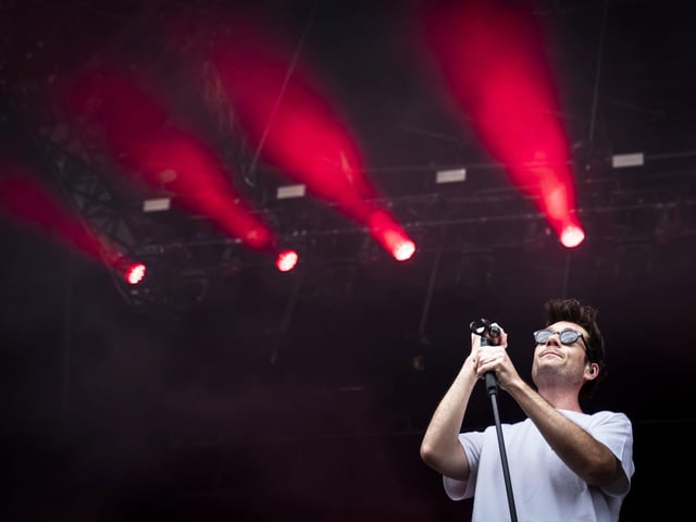 Dan Smith performs with his band Bastille