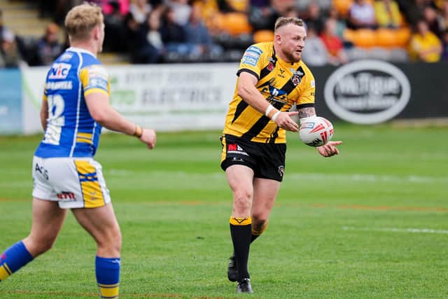 Castleford Tigers' Brad Singleton in action against Leeds Rhinos at OneBore Stadium last May. Picture by Alex Whitehead/SWpix.com.