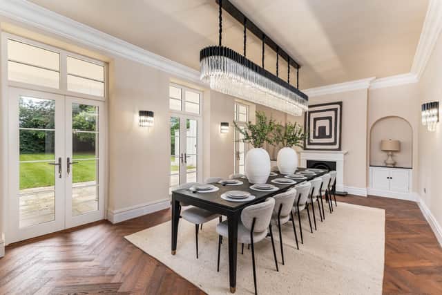 The dining room, which overlooks the garden, is perfect for a Christmas gathering. Picture: Croft Residential