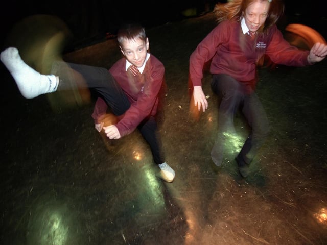 Intake High School pupils and National Under 12s Disco Dance champions Gary Barker and Sophie Gilbertson practise one of their routines. Pictured in November 1998.