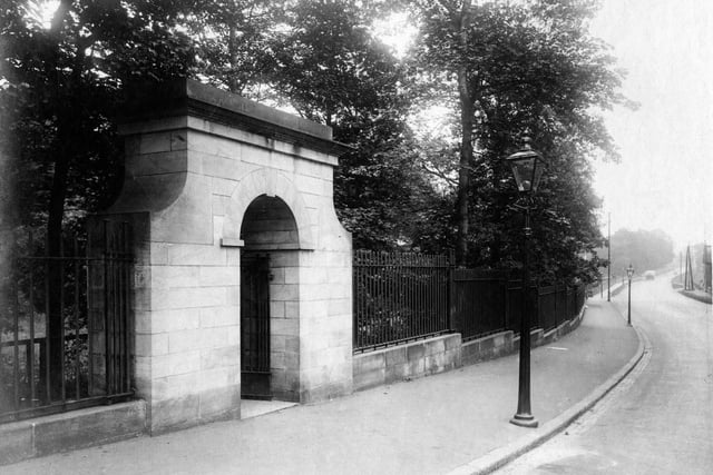 The entrance to a green gem in July 1929 - Roundhay Park.