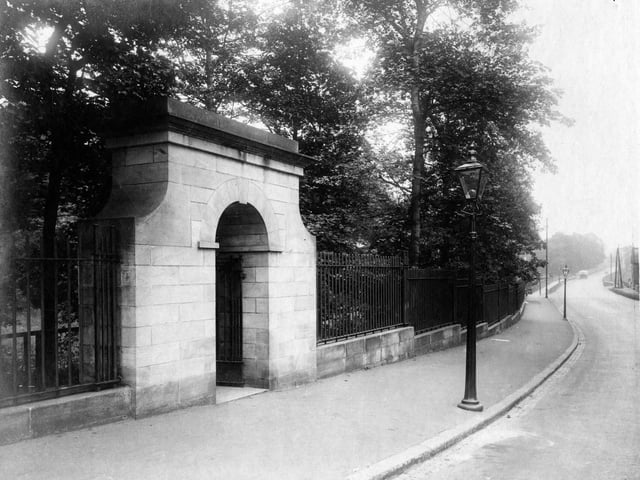 The entrance to a green gem in July 1929 - Roundhay Park.
