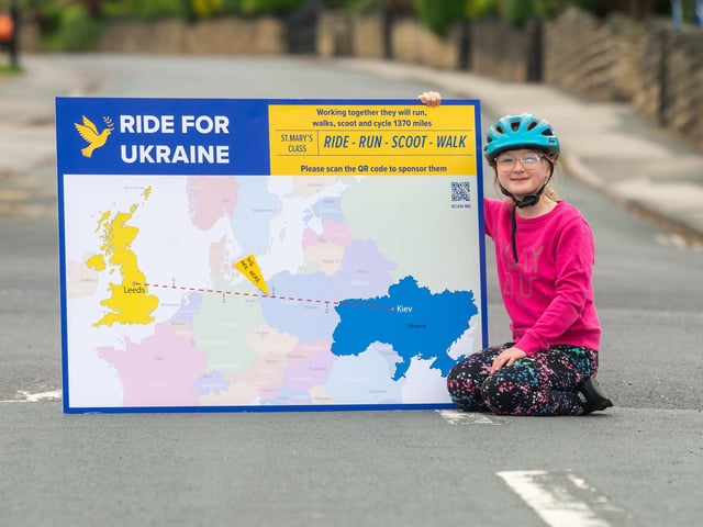 Elsie Ormiston and her classmates at St Margaret's C of E Primary School covered the equivalent of the 1,370-mile distance between Horsforth and the Ukrainian capital of Kyiv by various means such as running and cycling. Over £1,500 was raised and donated to charities helping children from Ukraine.