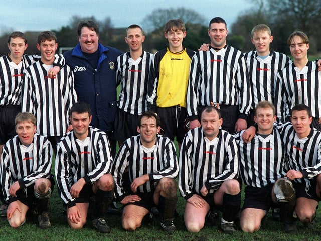 Belle Isle of the Premier Division of the Leeds Red Triangle League pictured in December 1998. Back row, from left, are Martin Midgley, Lee Higgins, Steve Graham (manager), Andy McDonnell, Rick Evans, Chris Cook, Steve Evans and Tristan Thornton. Front row,  from left, are Peter Kelly, Darren Siddle, Dean Duncan, Neil Garbett, Geoff Baldwin and Glen Butterfield.