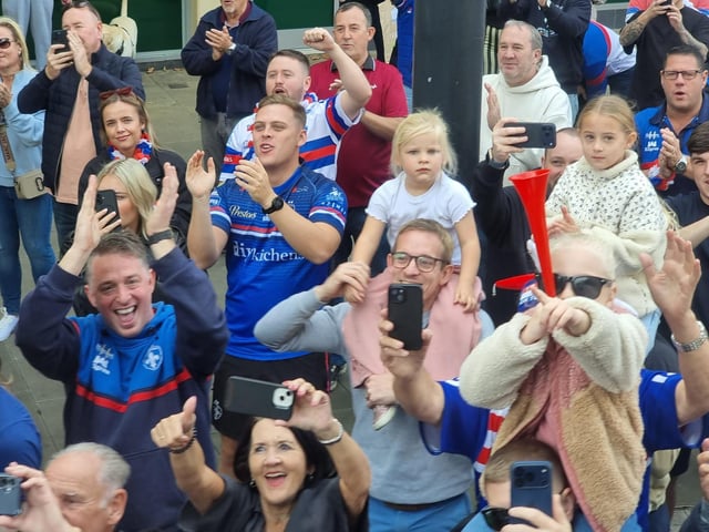 Fans were keen to congratulate the Trinity team.