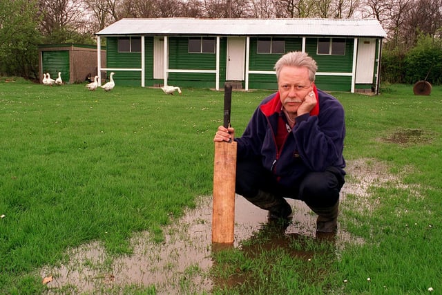 Allan Hullah, chairman and second team captain of Arthursdale's Cricket Club in Thorner, in April 1997. The club reported a water leak to Yorkshire Water.  It had got worse with water flooding the grass near the cricket pitch.