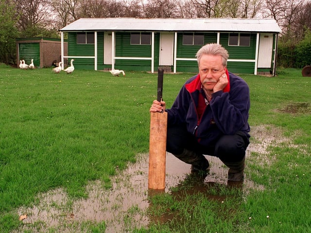 Allan Hullah, chairman and second team captain of Arthursdale's Cricket Club in Thorner, in April 1997. The club reported a water leak to Yorkshire Water.  It had got worse with water flooding the grass near the cricket pitch.