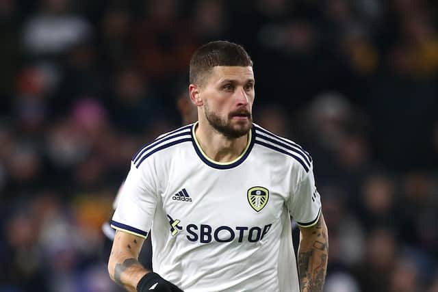 LEEDS, ENGLAND - DECEMBER 16: Mateusz Klich of Leeds United in action during the friendly match between Leeds United and Real Sociedad at Elland Road on December 16, 2022 in Leeds, England. (Photo by Jan Kruger/Getty Images)