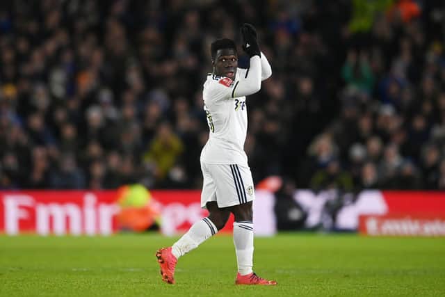 LOVING LIFE: Leeds United's 19-year-old Italian international forward Willy Gnonto after his role in January's 5-2 hammering of Cardiff City at Elland Road in the FA Cup fourth round replay. Photo by Gareth Copley/Getty Images.