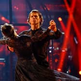 Katya Jones and Lewis Cope during their appearance on the live show of Saturday's Strictly Come Dancing show. Photo: BBC