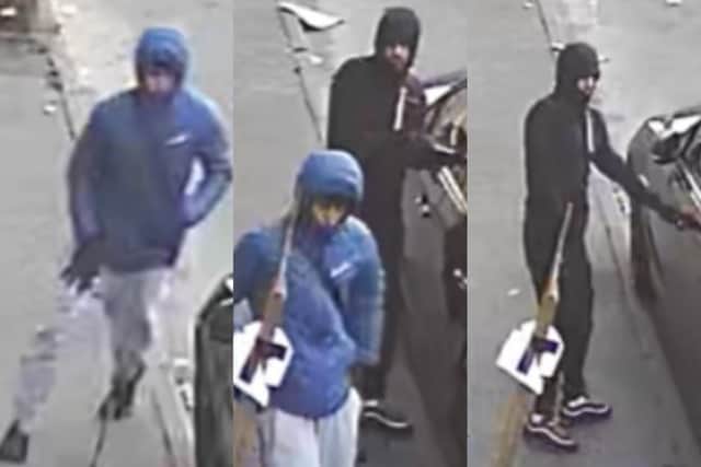 Police have released images, recorded later that morning, of people they would like to speak to in connection with the incident.