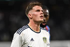 PERTH, AUSTRALIA - JULY 22: Leo Hjelde of Leeds Utd looks on during the Pre-Season friendly match between Leeds United and Crystal Palace at Optus Stadium on July 22, 2022 in Perth, Australia. (Photo by Daniel Carson/Getty Images)