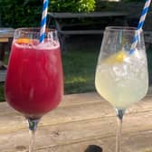 The red cherry sangria and white peach sangria at the Mustard Pot in Chapel Allerton