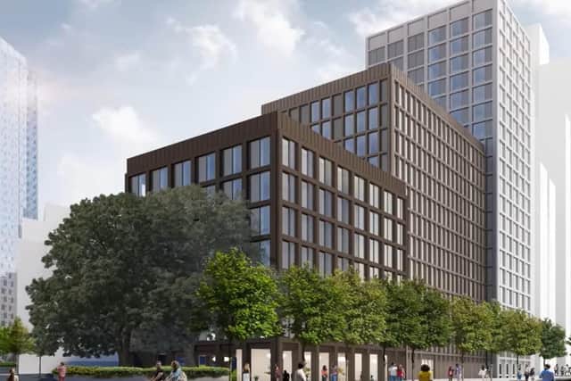 Two blocks of student flats will be built by a developer alongside the conference centre