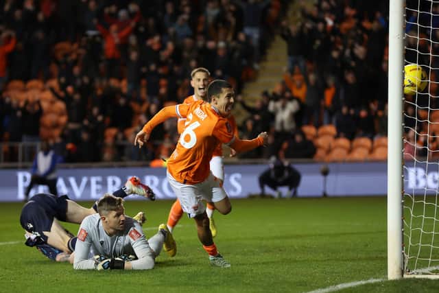 THRIVING: Leeds United's Ian Poveda bags his first goal for loan side Blackpool to put the Tangerines 2-0 up en route to Saturdays 4-1 victory at home to Nottingham Forest in the FA Cup third round. Photo by Alex Livesey/Getty Images.