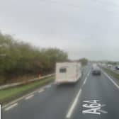The crash happened on the eastbound carriageway of the A64 between the junctions with the A162 and A659. Picture: Google