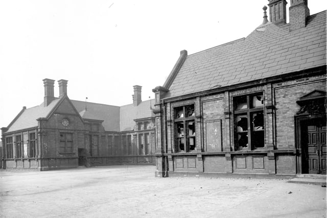 A view of derelict school building situated off Meadow Road in April 1939. It was to be used as an ARP ( Air Raid Precaution ) Post.
