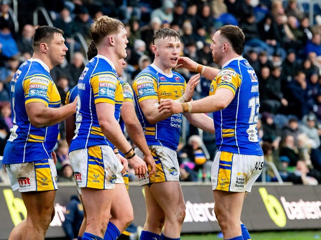 Who scored Rhinos’ first points of the 2025 Super League season?