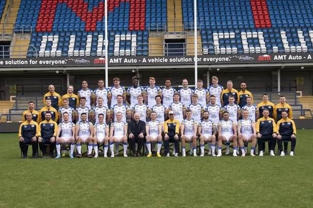 Leeds Rhinos' official 2024 team picture, taken at today's (Wednesday's) photocall and media launch. Picture by Simon Hulme.