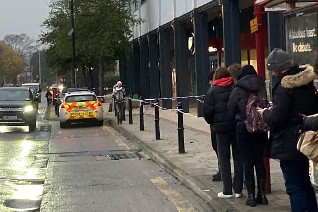 The police cordon in Otley Road, Headingley, after a man was stabbed (Photo: Martina Lazzarotto)