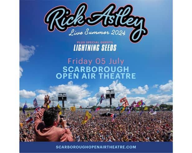 Rick Astley will visit Scarborough Open Air Theatre in July 2024