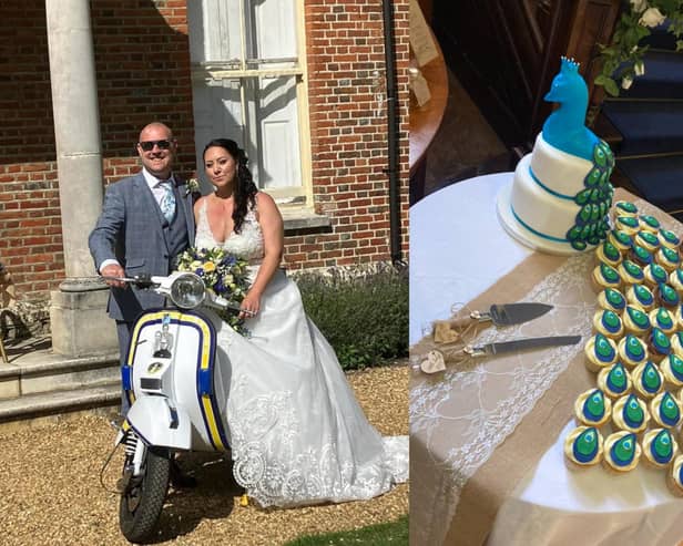 Newlyweds Jay and Leigh Mann who had a Leeds United themed wedding in the Isle of Wight on Saturday (Photos by Jay Mann)