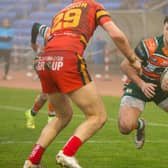 Billy Jowitt seen in action for Hunslet during their home defeat by Dewsbury Rams in the Championship opening round last weekend. Picture by Zach Berg/Hunslet RLFC