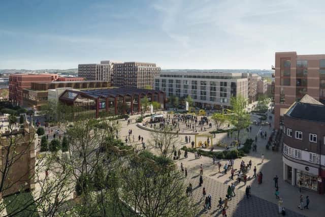 Major plans have been revealed to demolish The Ridings shopping centre in Wakefield. CGI of of how the site could looks after redevelopment. Image: Wakefield Council