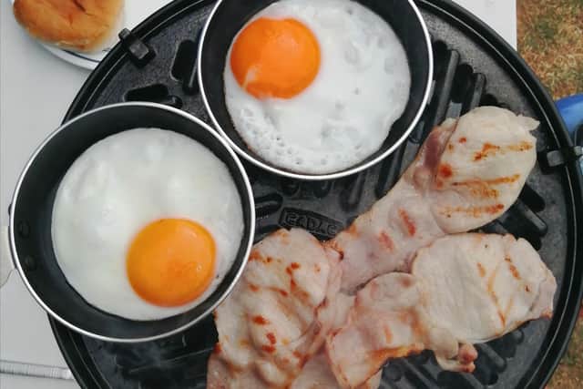Bacon and eggs for breakfast