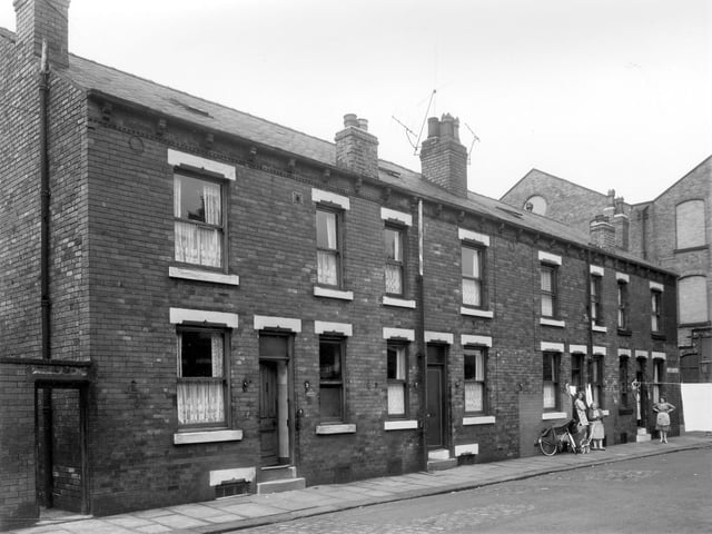 Looking to the end of Garden Avenue, part of what was the Croydon engineering works can be seen. Pictured in July 1961.