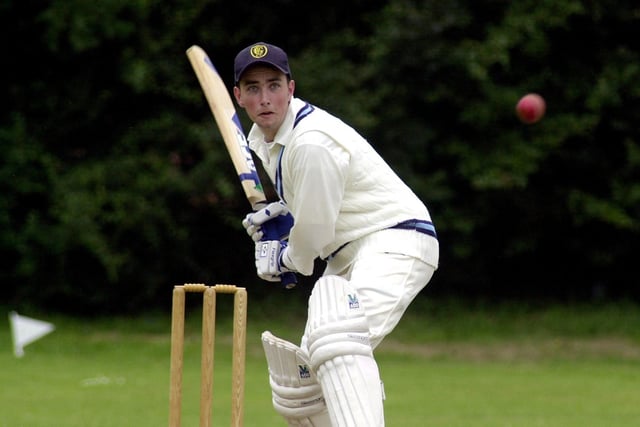 James Stockton batting for Garforth Parish Church against Sheffield Works in July 2000.