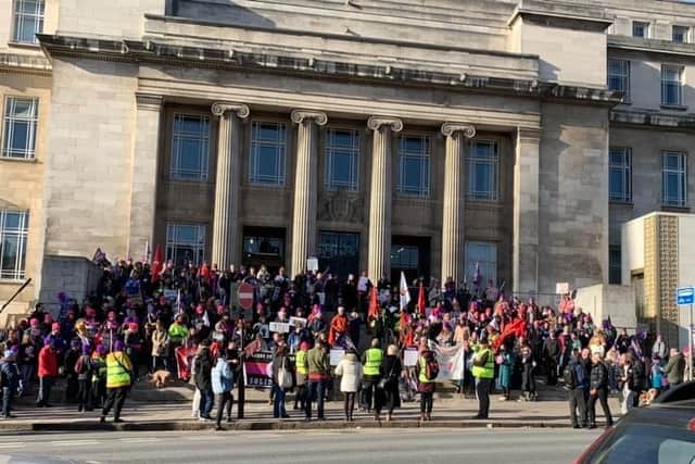 The picket line for the last strike was at the university's Parkinson Building.
