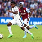 IMPRESSING: Leeds United's new winger summer signing Luis Sinisterra, left, pictured during last month's pre-season friendly against Aston Villa in Brisbane.
Photo by Chris Hyde/Getty Images.
