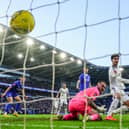 Leeds United's Sonny Perkins (centre right) scores their side's second goal of the game during the Emirates FA Cup third round match at Cardiff City Stadium. Picture date: Sunday January 8, 2023. (Pic: PA)