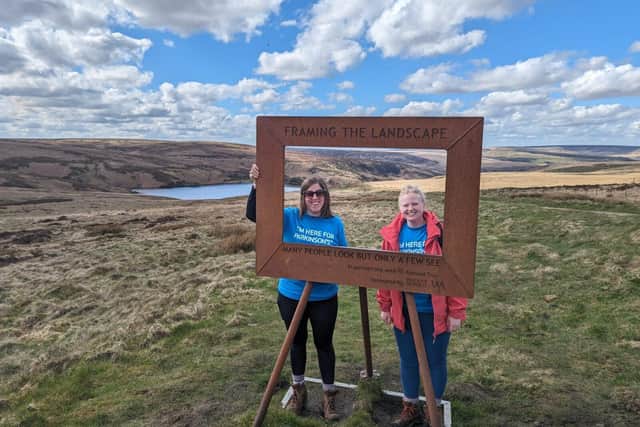 Megan (right) with her mum, who accompanied her on her first day of the challenge
