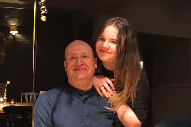 John with his daughter Olivia, 13