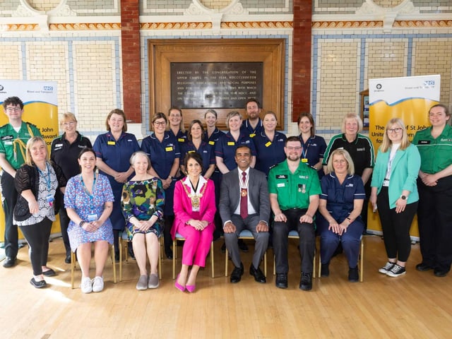St John Ambulance volunteers, NHS Blood and Transplant Team and distinguished guests