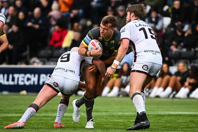 Presley Cassell, seen in Betfred Challenge Cup action for Leeds Rhinos at Widnes Vikings in February, has been recalled to the 21 for Sunday's visit of Warrington Wolves. Picture by Olly Hassell/SWpix.com.
