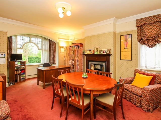 The ground floor also boasts a formal dining room, which has great views over the landscaped gardens.