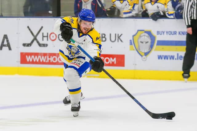 THEM WERE THE DAYS: Matty Davies, in action for Leeds Knights during the 2021-22 NIHL National season. Picture: Andy Bourke/Podium Prints.