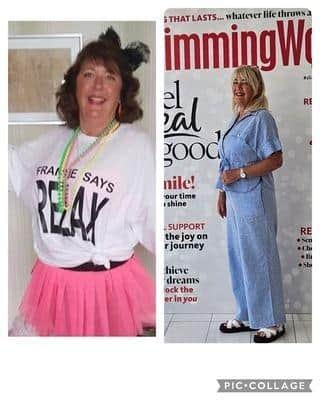 Ellie Dyer before her weight loss transformation and now, ready to launch her group in Halton