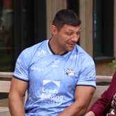 Leeds Rhinos star Ryan Hall chats to Dr Agam Jung at the Rob Burrow Centre for Motor Neurone Disease. Picture by RAM Films/Leeds Rhinos.