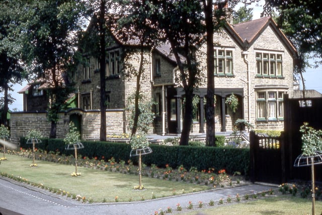 A modern detached house in Victoria Road, at the point where Victoria Road is becoming Elland Road and Churwell Hill. The house, called Woodside, was built by Gillard Scarth and it was almost opposite the family residence, Scarthingwell, which was demolished to make room for St. George's Avenue. Pictured in June 1960.